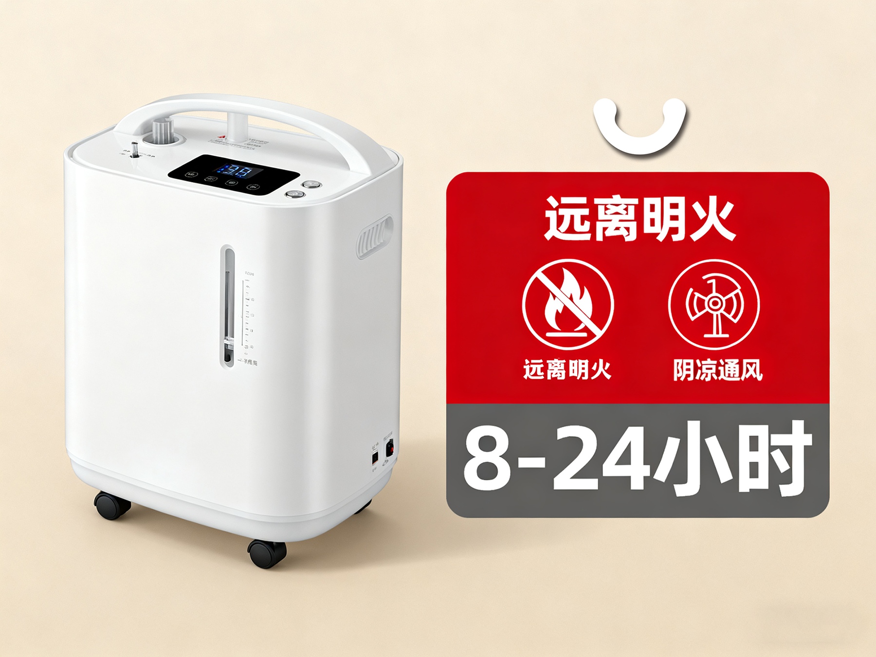 插圖：使用制氧機(jī)的時(shí)長 及 注意事項(xiàng)